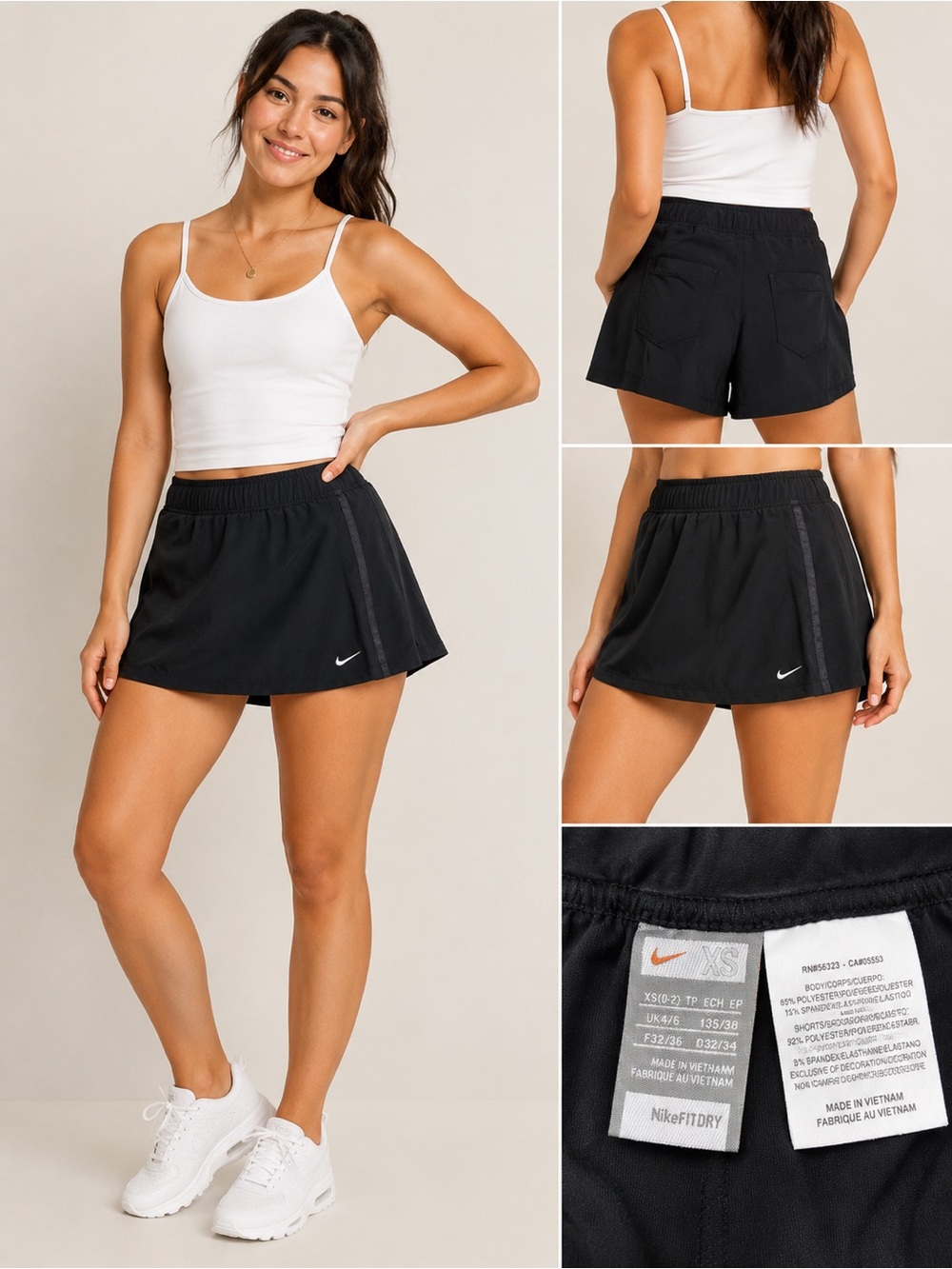 Nike Dri-FIT Black Athletic Skort Women’s XS Tennis Golf Running Activewear